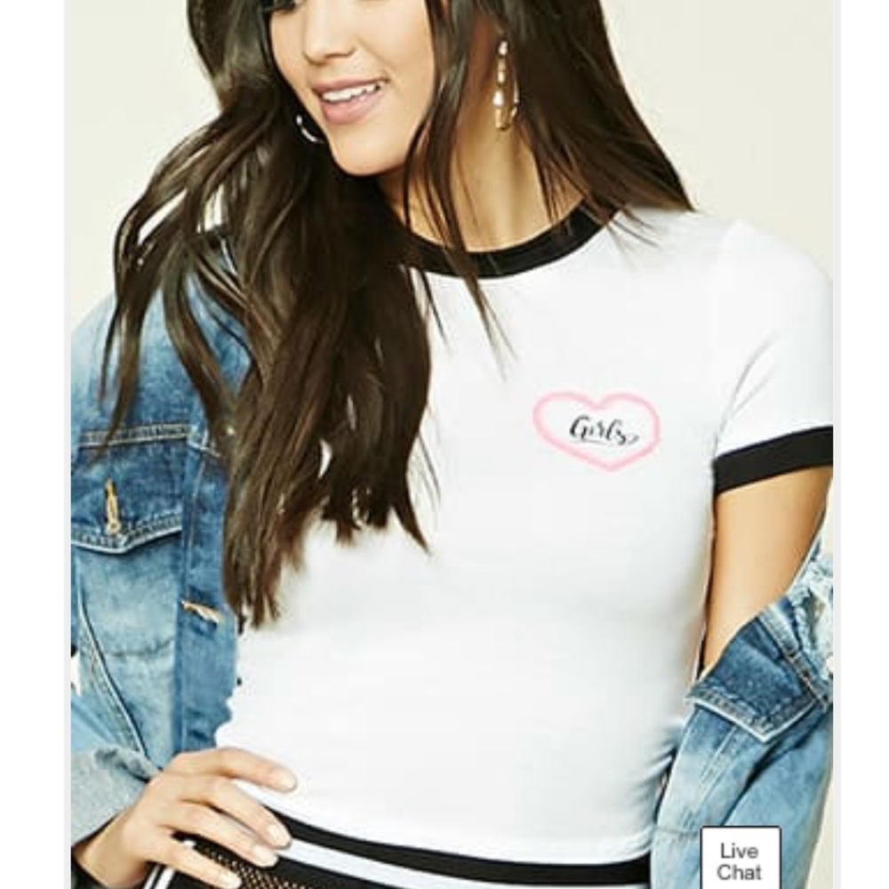 Heart Graphic Ringer Tee